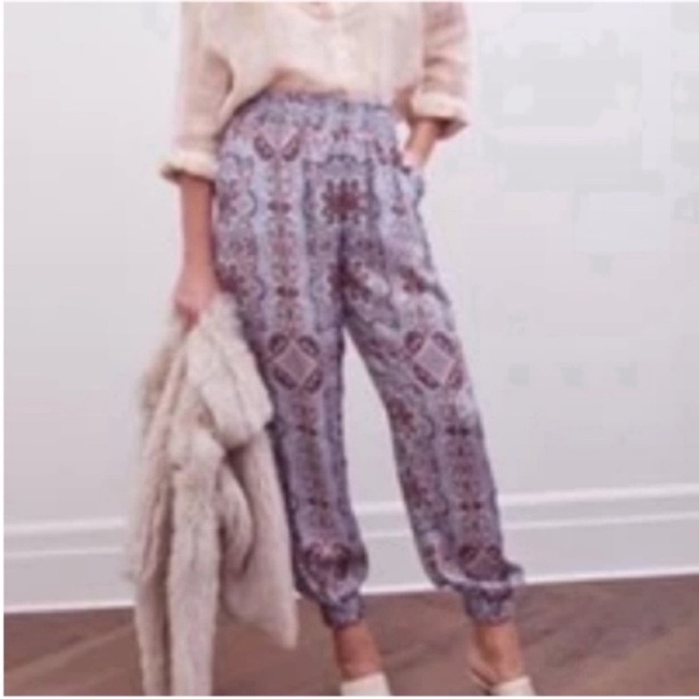 Kimberly Taylor X Curio Faena Bazaar Danielle Harem Pants Blue/Burgundy Size M